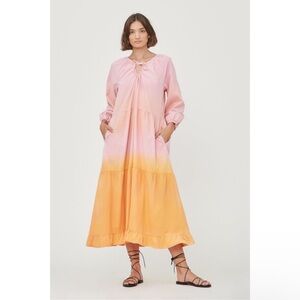 LACAUSA Berkeley‎ Dress In Creamsicle Cotton Boho Size XS